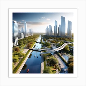 Futuristic Cityscape 198 Art Print