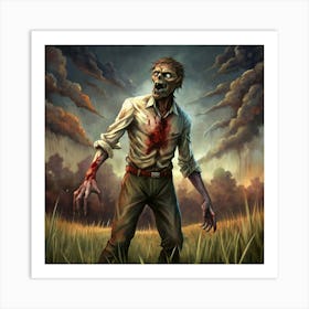 Zombie In A Field 1 Art Print