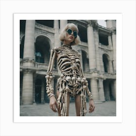 Skeletal Couture Architecture Fashion Woman Art Print