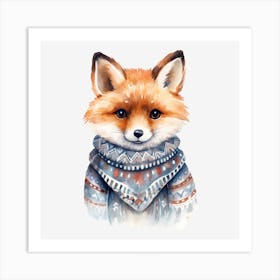 Fox In A Scarf Art Print