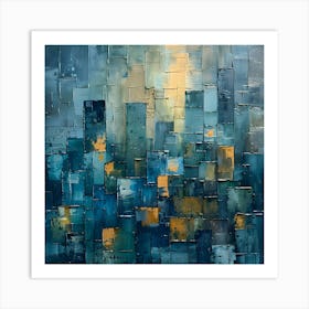 Towering skyscrapers, Abstract Expressionism, Minimalism, and Neo-Dada Art Print