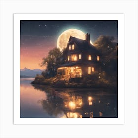 House By The Lake Art Print