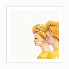 Two Women In Yellow Art Print