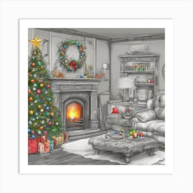 Christmas Pencil Tree Art 3 Art Print