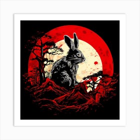Rabbit In The Moonlight 4 Art Print