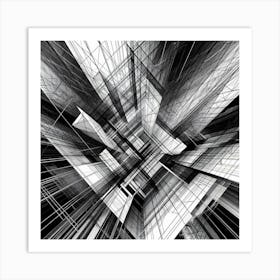 Abstract Black And White Painting 3 Art Print