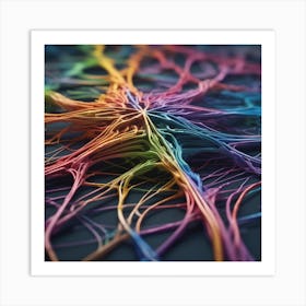 Colorful Network Of Wires 3 Art Print