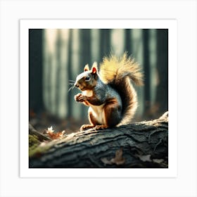 Squirrel In The Forest 195 Art Print