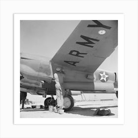 Repairing Army Interceptor Plane, Lake Muroc, California By Russell Lee Art Print