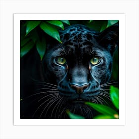 Whispers of the Wild: The Panther's Watchful Eyes Art Print