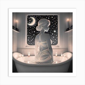 Woman In A Bath Art Print