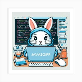 Javascript Bunny Art Print