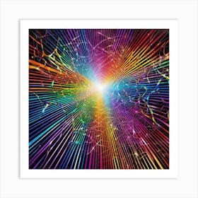 Rainbow Light Burst Art Print