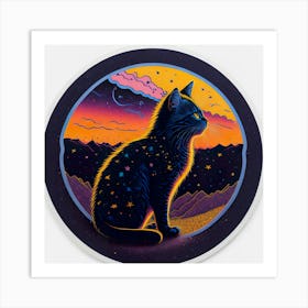 Cat Colored Sky (104) Art Print