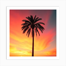 Sunset Palm Tree Art Print