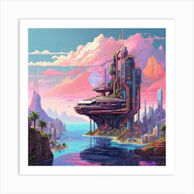 Pixelated Utopia Art Print