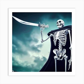 Skeleton With Sword 17 Art Print