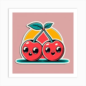 Cherry Stickers Art Print