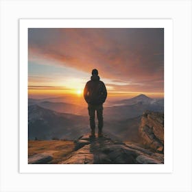 Sunrise from the mountain 1 Art Print