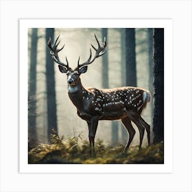 Deer In The Forest 232 Art Print