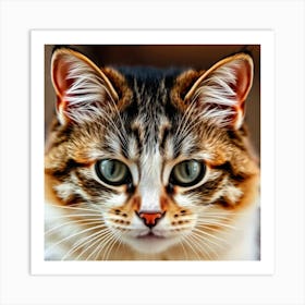 Whiskered Gaze: A Portrait of Feline Elegance Art Print