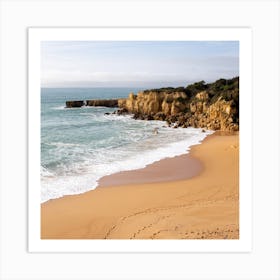 Warm sandy beach in Portugal Art Print