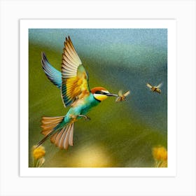 Bee Eater Hunting Art Print