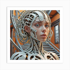 Robot Girl Art Print