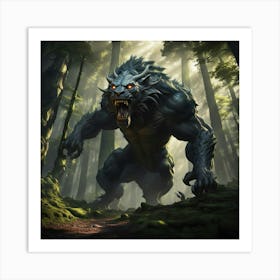 Wolf In The Woods Art Print