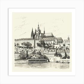 A Prague Castle In Prague Hand Drawn Sketch Illu 1720028371 1 Art Print