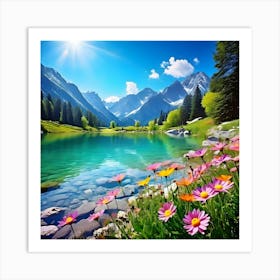 Lake In The Mountains Art Print