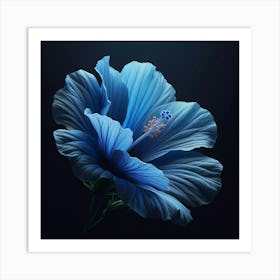 Blue Hibiscus Flower 1 Art Print