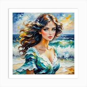 Girl By The Sea Art Print