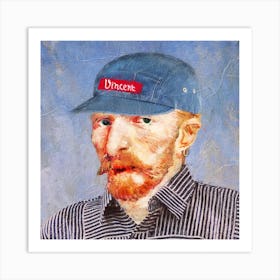 Hipster Vincent Square Art Print