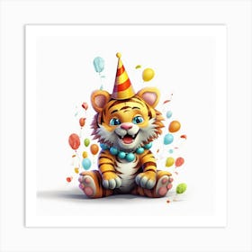 Birthday Tiger 7 Art Print