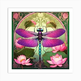 Purple Dragonfly Art Print