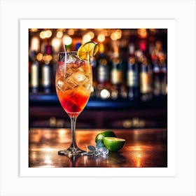 Cocktail At The Bar Art Print