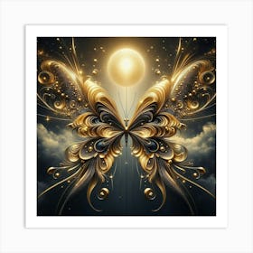 Golden Butterfly 104 Art Print