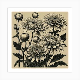 Chrysanthemums 4 Art Print