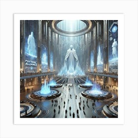 A Sci Fi Depiction Of The Hall Of Resilience In Cr Art Print