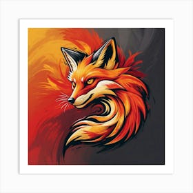 A Fox Painting Wall Art Decoration Art Print