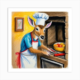 Chef Deer 24 Art Print