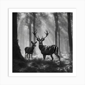 Deer In The Forest 236 Art Print