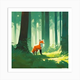 Fox In The Forest 23 Art Print