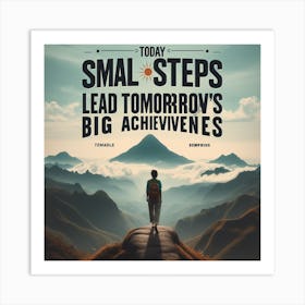 Today Small Steps Small Lead Tomorrow'S Big Achievements Art Print