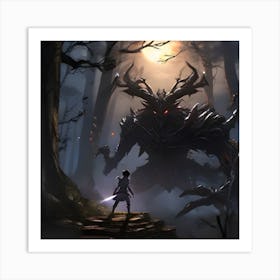 Demon In The Forest Art Print