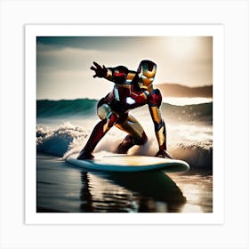 Iron Man Surfing 2 Art Print