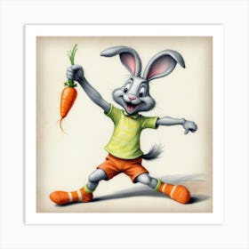 Bunny With Carrot 2 Art Print