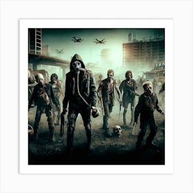 Zombies In The City Art Print