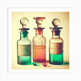 Three Bottles Of Medicine Art Print